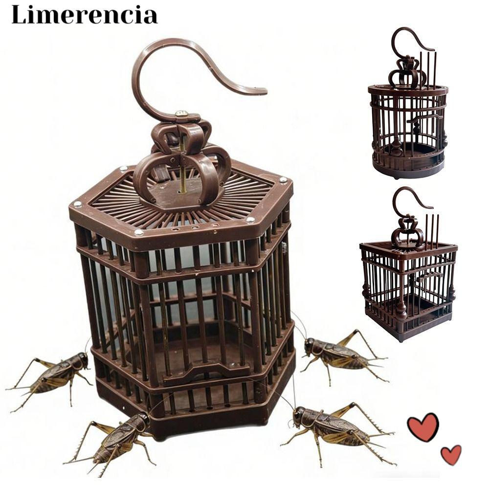 LIMERENCIA Grasshopper Lồng, Lồng cricket tre dệt thủ công, Giá treo cricket lớn bằng nhựa