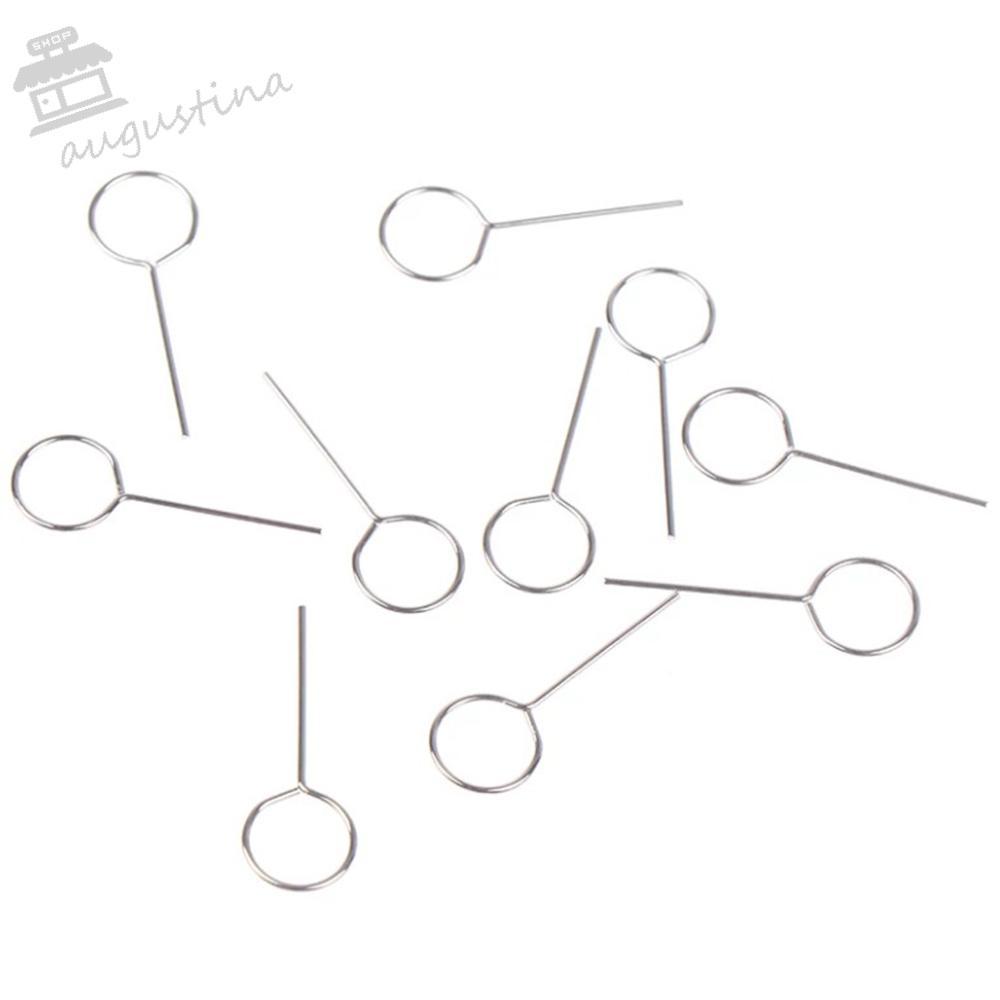 AUGUSTINA Khay đựng thẻ Sim Ejector Pin Ejector Điện thoại thông minh 10 cái / gói Dụng cụ sử dụng đ