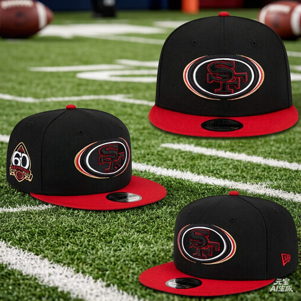 Mũ Snapback San Francisco 49ers New Era Triple Outline 9FIFTY, màu đen, chống nắng