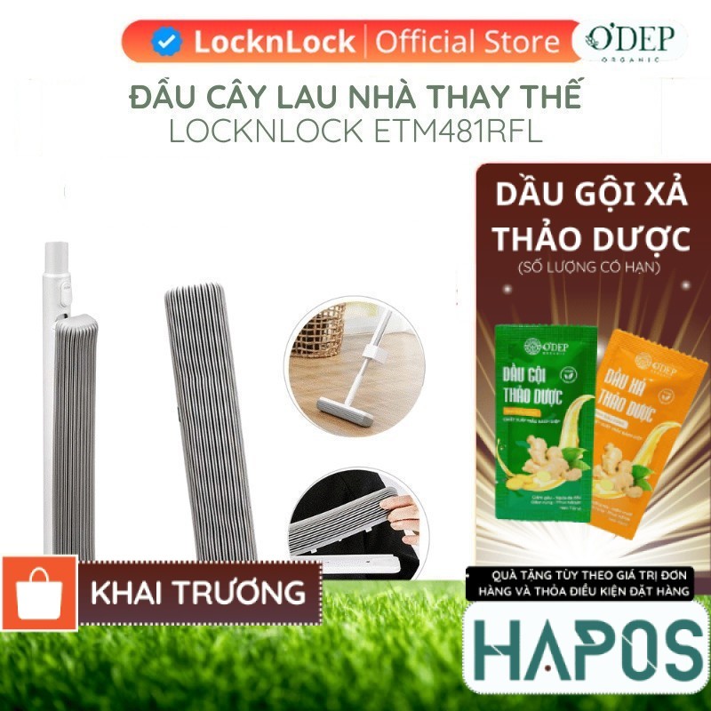 Đầu cây lau nhà LocknLock ETM481RFL dùng cho cây lau nhà ETM481, Mặt Xốp Sợi PVA thấm hút tôt  MALL 