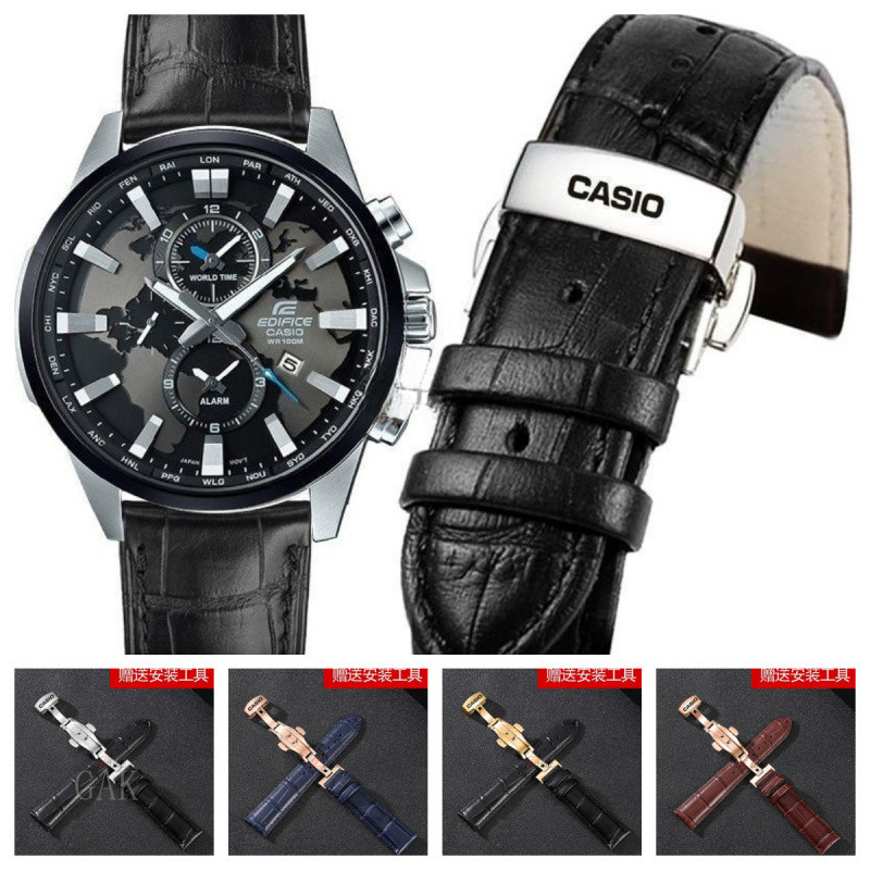 3/28✈Dây đeo đồng hồ bằng da thật 14 / 16 / 17 / 18 / 19 / 20 / 21 / 22 / 24mme Vòng tay cho Casio E
