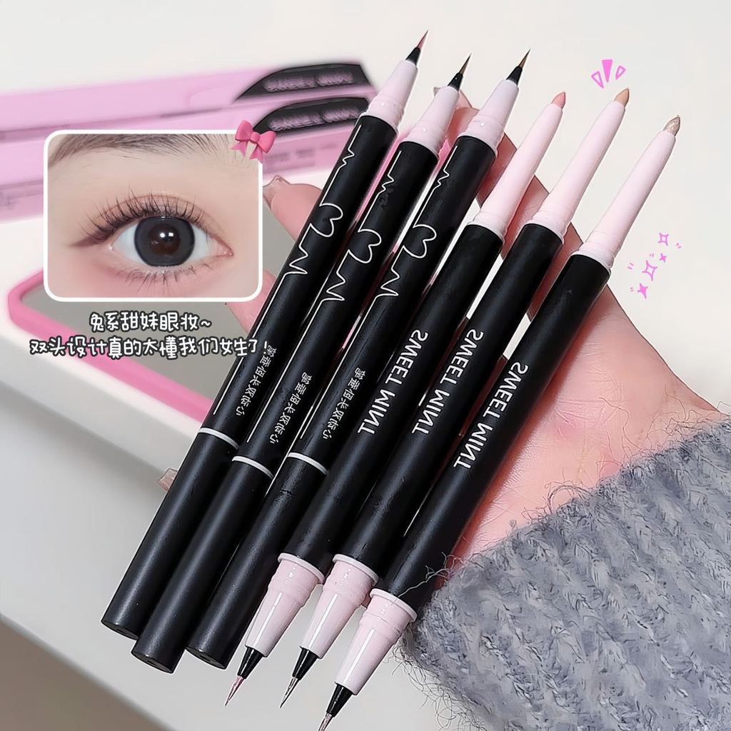 SWEET MINT Heart Double-Headed Lying Silkworm Pen Highlighter Brightening Dual-Sử dụng Eyeliner Outl