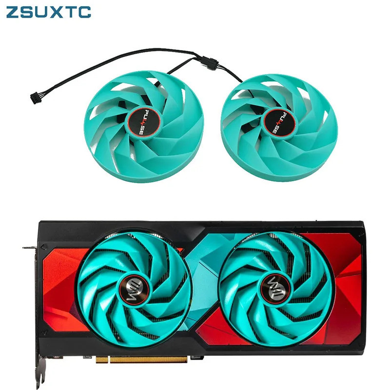 Quạt GPU HL 95MM4pinFD10015M12D0,45A Thích hợp cho SAPPHIRE Radeon RX7600XT, 7700XT, 7800XT, Card đồ