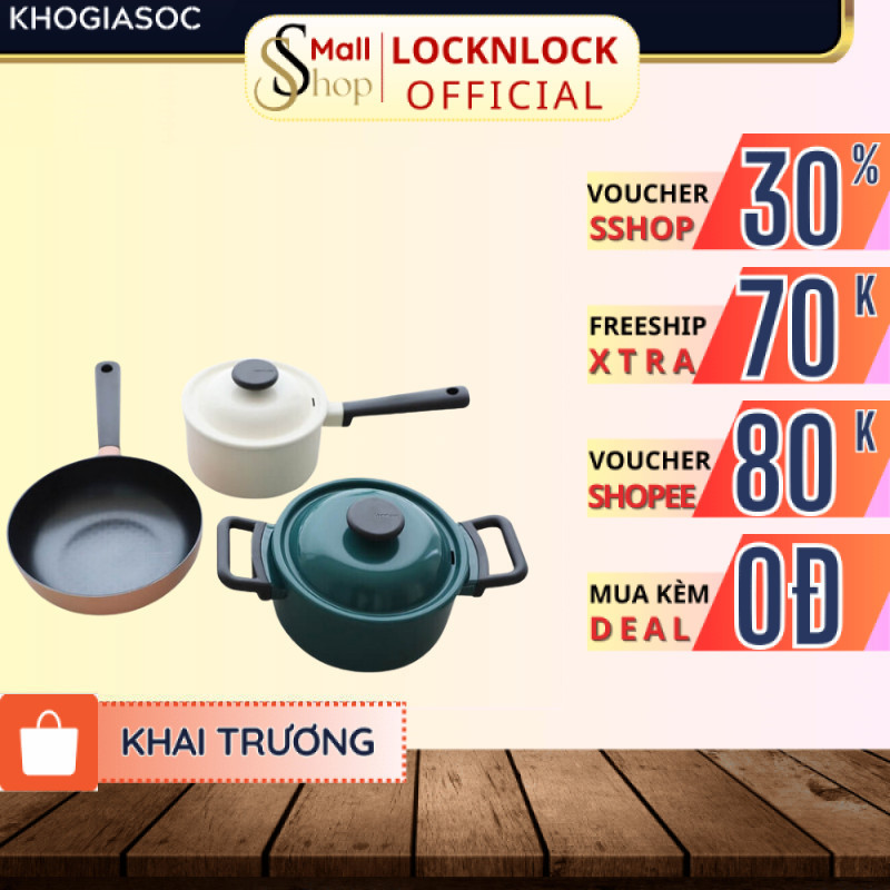 Bộ nồi chảo sâu lòng LocknLock 3 món Decore  LDE1181IHS01 - SSHOP SSL