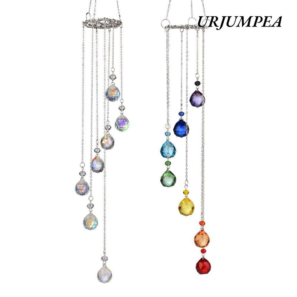 URJUMPEA Sun Catcher Crystal, Rainbow Maker AB Color Treo Crystal, Kính Màu Bảy Màu Chuông Gió