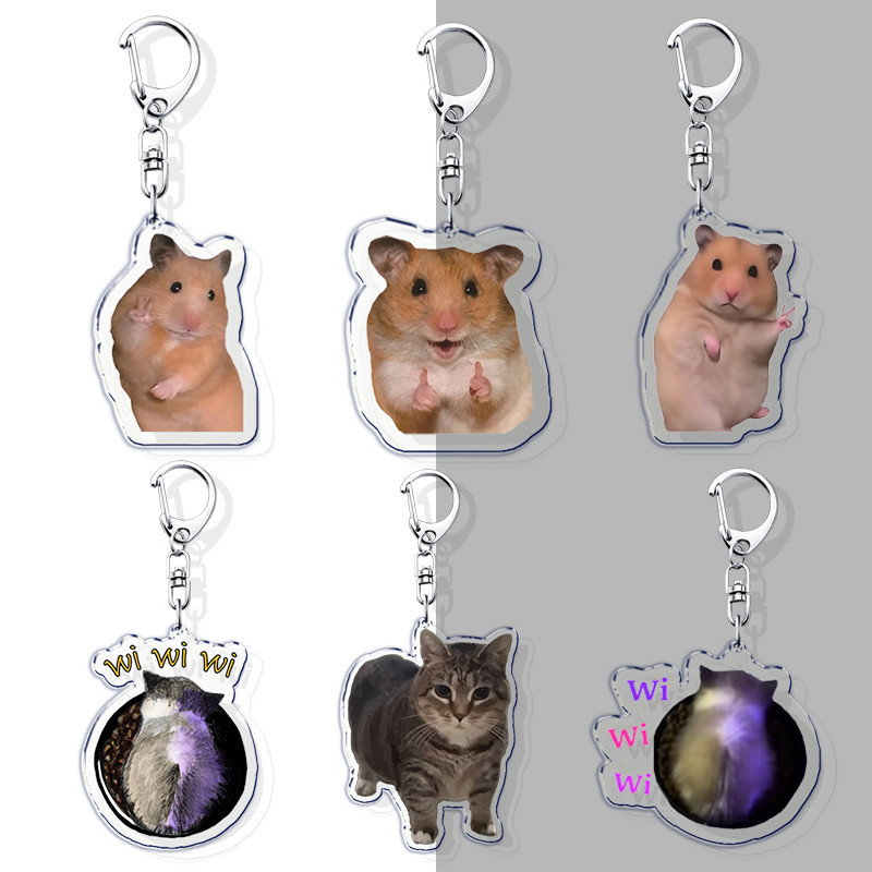 Cute Hamster Keychains for Accessories Bag Wiwiwi Cat OIIA OIIA Meme Uia Meow Car Key Chain Ring Jew
