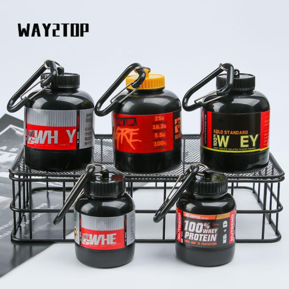 WAY2TOP Chai Bột Protein Chai Thể Thao Công Cụ Ngoài Trời Có Móc Khóa Quảng Cáo Phễu Sức Khỏe