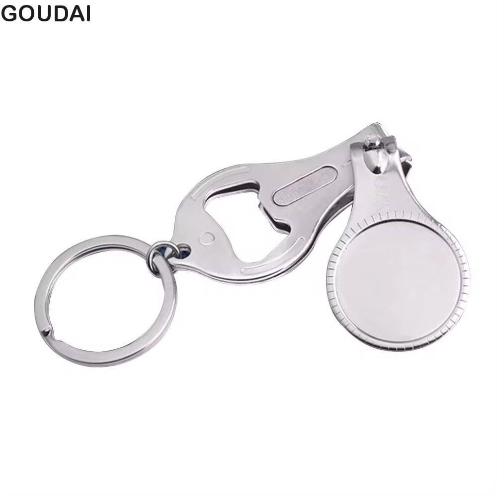 Móc khóa cắt móng tay GOUDAI, Dụng cụ mở nắp chai móng chân 3 trong 1 Kering, Dụng cụ cắt móng tay h
