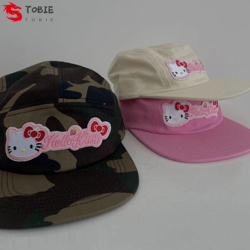 Mũ bóng chày cổ điển TOBIE, Mũ chữ Kitty KT Orlando, Mũ Snapback Cotton thêu thường ngày cho bé gái