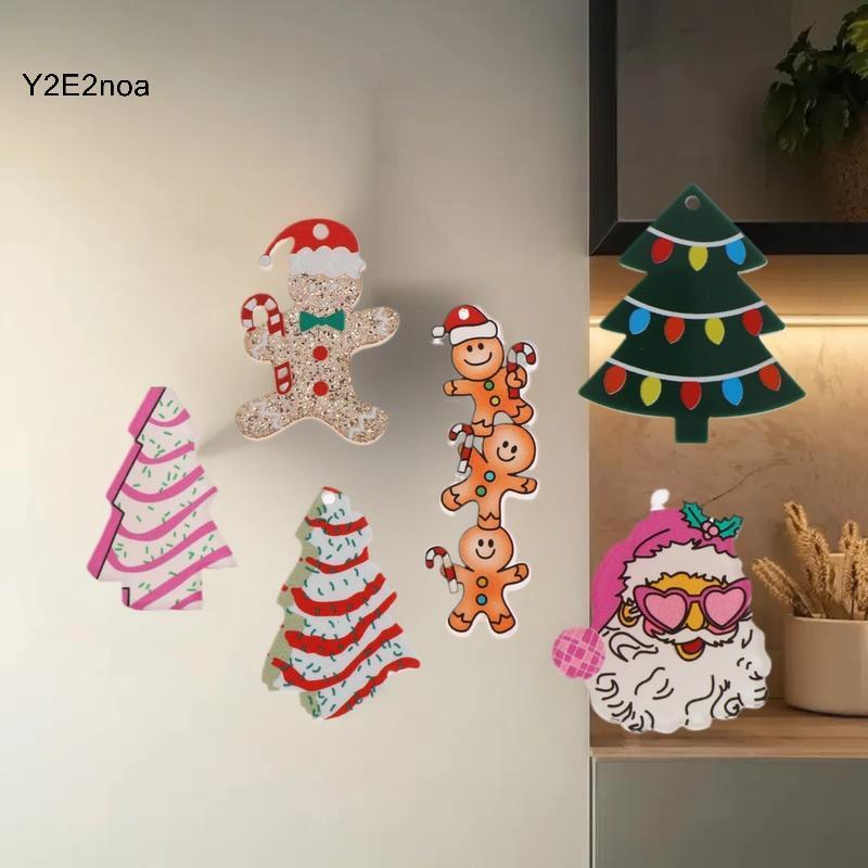 Y2E2noa - 10 Chiếc Mặt Dây Chuyền Ông Già Noel Acrylic Cho DIY Trang Sức like Bông Tai & Vòng Cổ