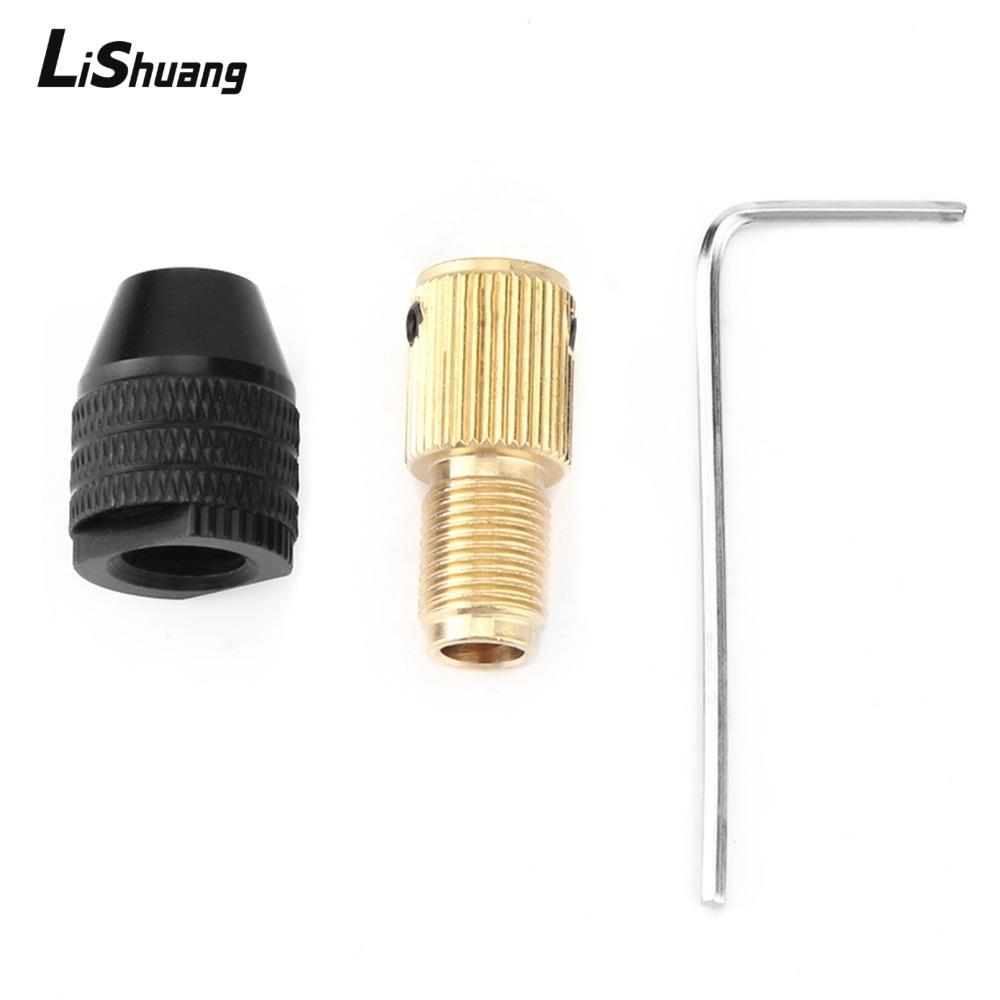 LISHUANG Tự săn chắc Chuck, Phụ kiện máy khoan điện Mini ba mặt thẳng bằng đồng thau và hợp kim nhôm