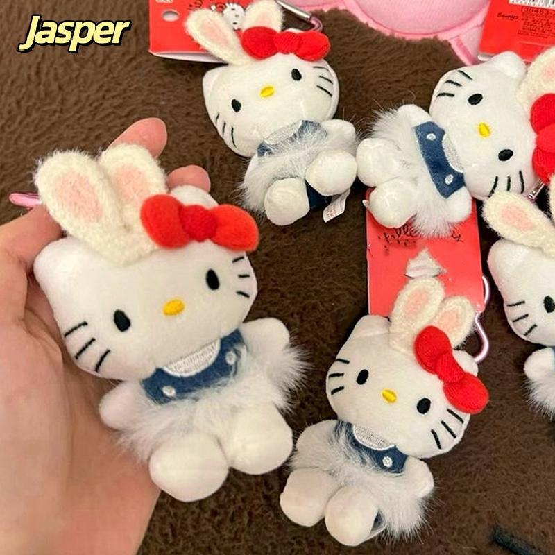 [Auz] Kawaii Sanrio Hello Kitty KEYCHAIN-dễ thương búp bê sang trọng Keyring Ba lô Mặt dây chuyền Qu