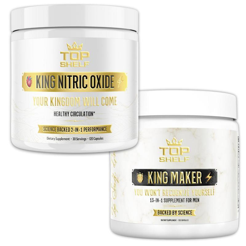 Top Shelf King Maker + Gói King Nitric Oxide Pack 15 giờ bổ sung, cung cấp năng lượng tự nhiên, dựa 