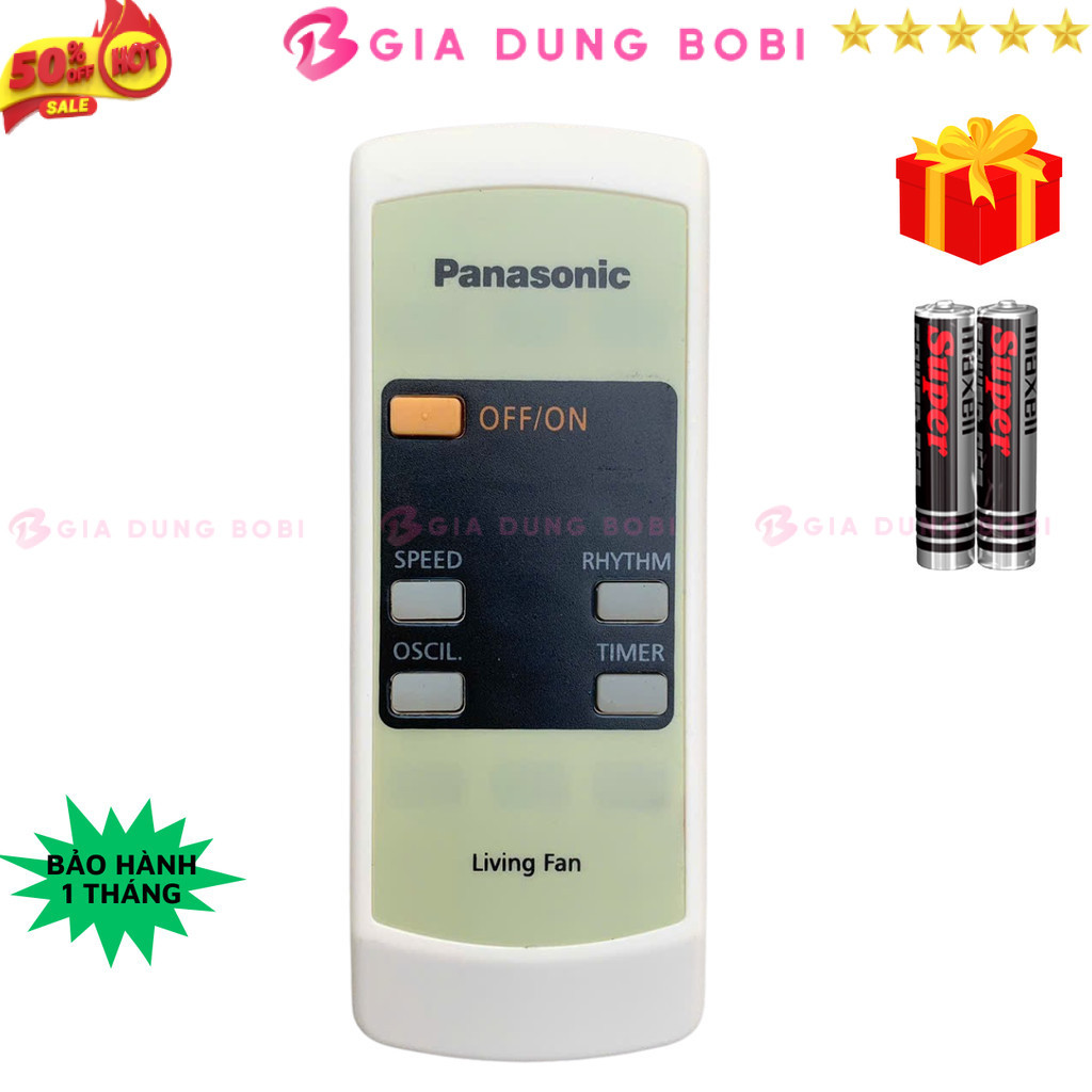 Remote Điều Khiển Quạt Đứng và Treo Panasonic F-409k - Living Fan (5 nút bấm) Tặng pin - GD Bo Bi