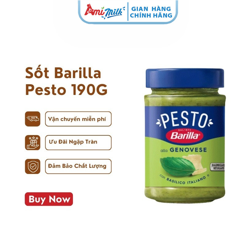 Sốt Pesto Xanh "Alla Genovese" Barilla lọ 190g - Đậm Đà Hương Vị Ý Truyền Thống