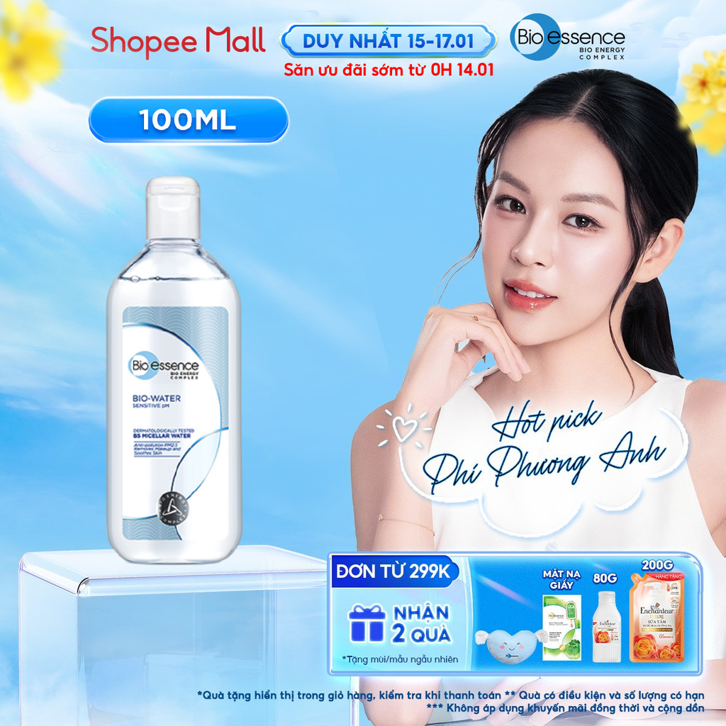 Nước tẩy trang ẩm mượt mịn màng Bio-Essence Bio-Water Bio-Essence Water Micellar Water 100ml