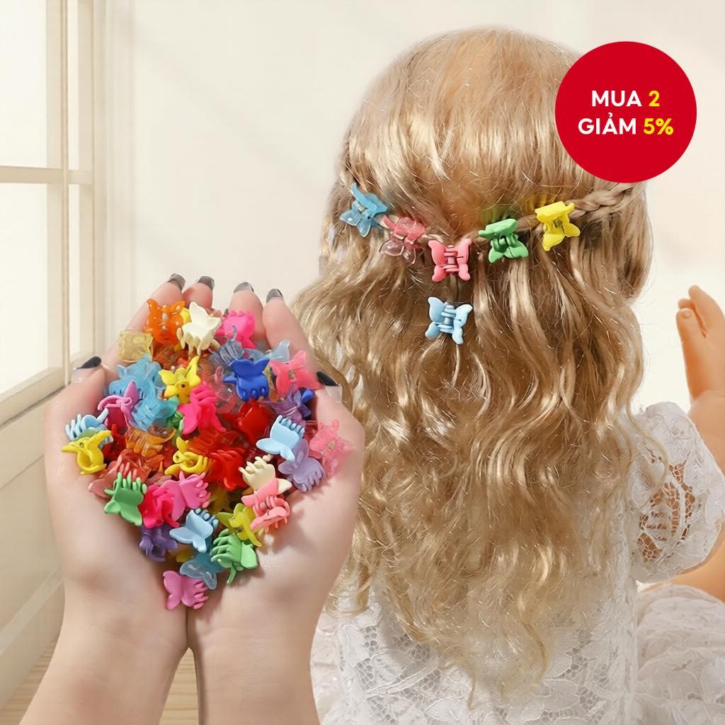 50 cái Kẹp tóc hình bướm mini cho trẻ em, kẹp càng cua, kẹp tóc barrette cho bé, phụ kiện tóc trẻ em