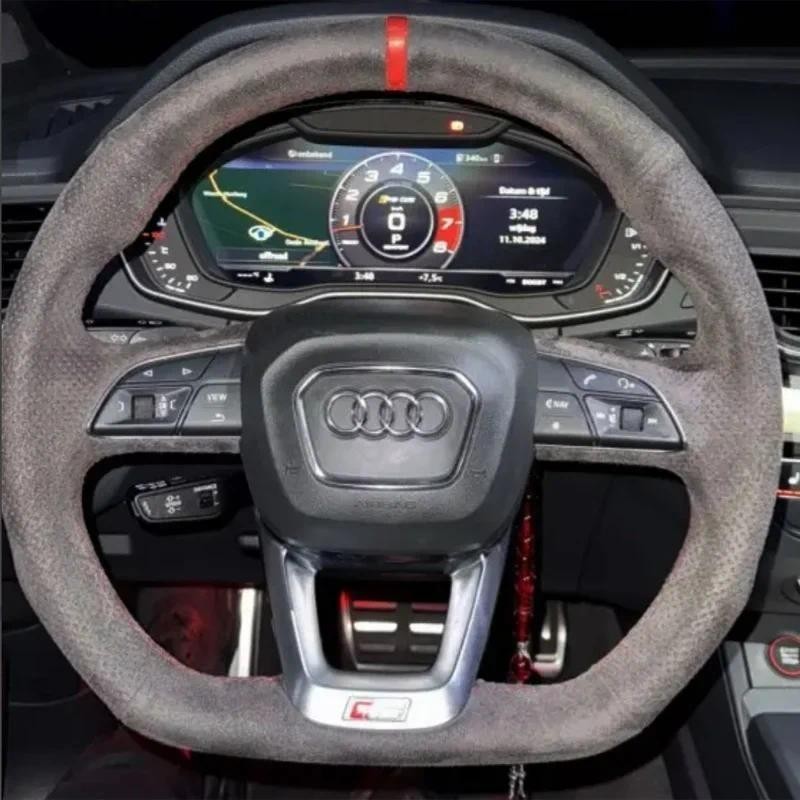 Vỏ Vô Lăng DIY Cho Xe Audi Q3 Q8 SQ8 2018-2019 Q5 SQ5 2017-2019 Q7 SQ7 2015-2019 Bện Da lộn & Phụ Ki