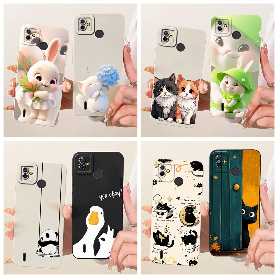 Vỏ Dễ Thương Cho Tecno Pop 5 5P Vỏ BD2 BD2p BD3 BD1 BD2d Silicon Chống Sốc Hoạt Hình Thỏ Mèo Vịt Vỏ 
