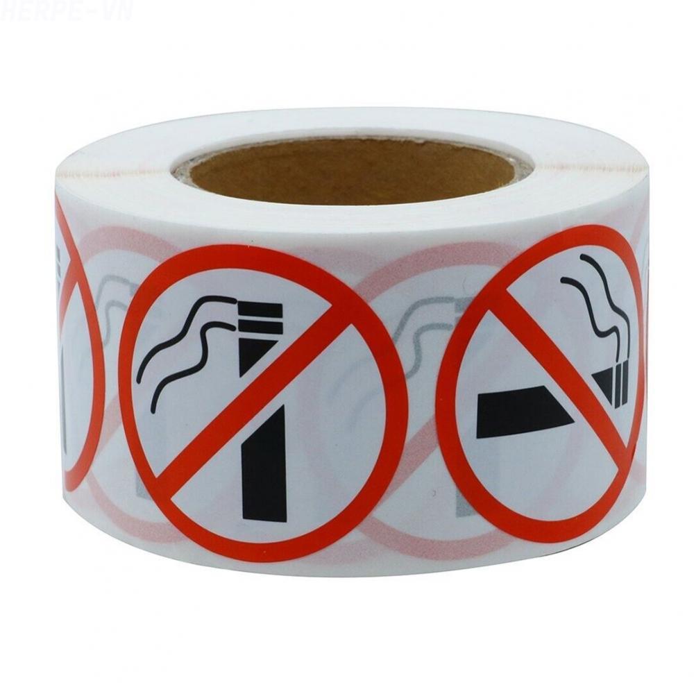[HERPEVN]Vibrant No Smoking Logo Sign Stickers Pack of 500 Easy to Use and Apply[Ready stock]