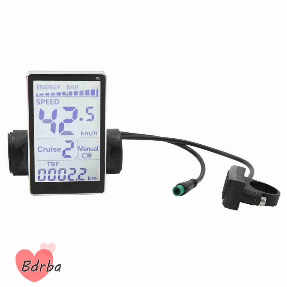 Đồng hồ đo LCD xe đạp điện BDRBA, Màn hình LCD xe đạp điện ABS 5 chân, Chống nước bền bỉ 24V 36V 48V