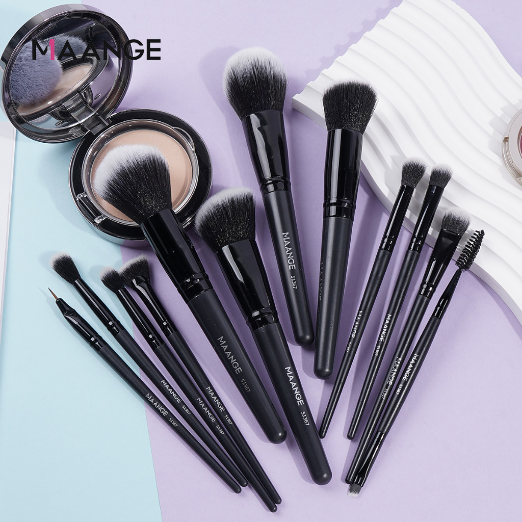 Bộ cọ trang điểm cao cấp 12 món MAANGE, dụng cụ làm đẹp chuyên nghiệp có túi đựng cọ 51367 | BigBuy360 - bigbuy360.vn