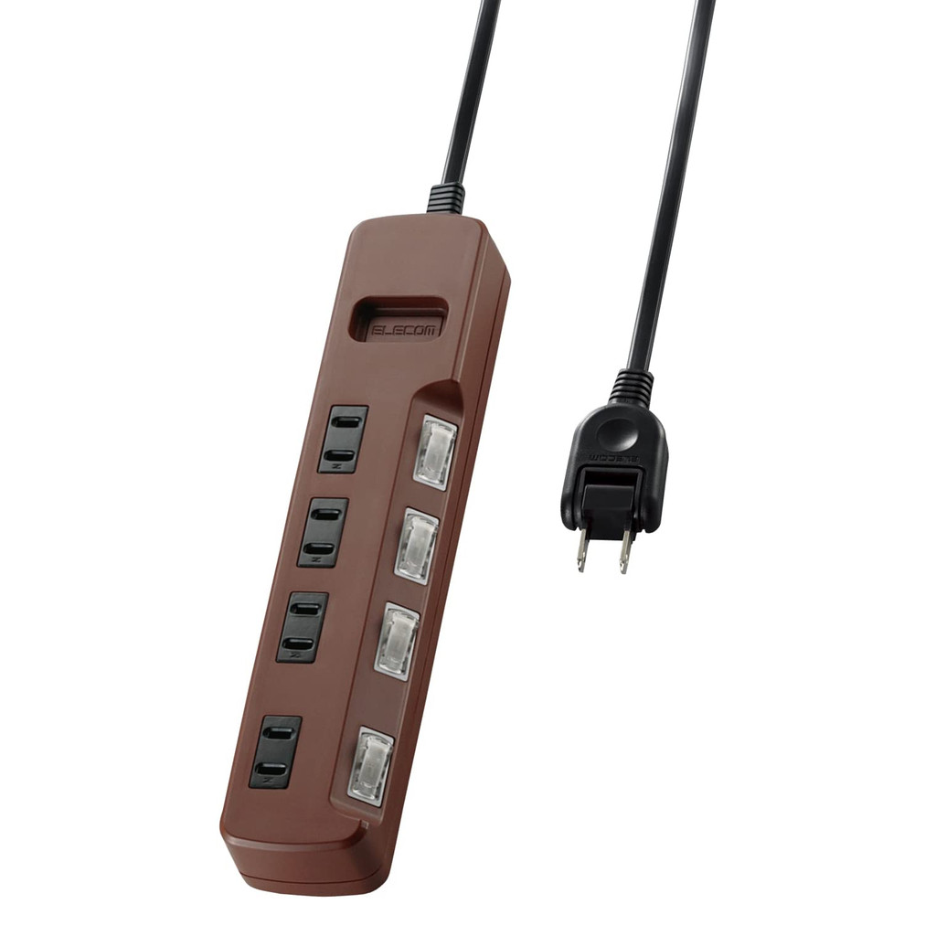 Bảng điện Elecom kiểu màu bảo vệ sét tiết kiệm năng lượng công tắc riêng m nâu T-BR02-2 BR