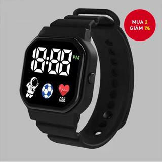 Đồng hồ kỹ thuật số LED vuông Đồng hồ thể thao dây silicon cho học sinh Unisex