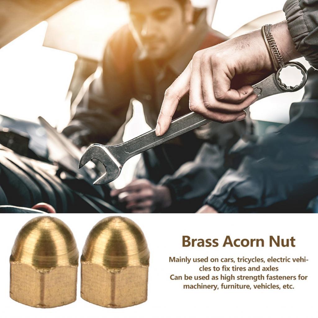 Spsrph Brass Acorn Nuts Kit Dome Head Cap Hex Set Dây buộc máy móc M3-M12 (M3 (20 CÁI))