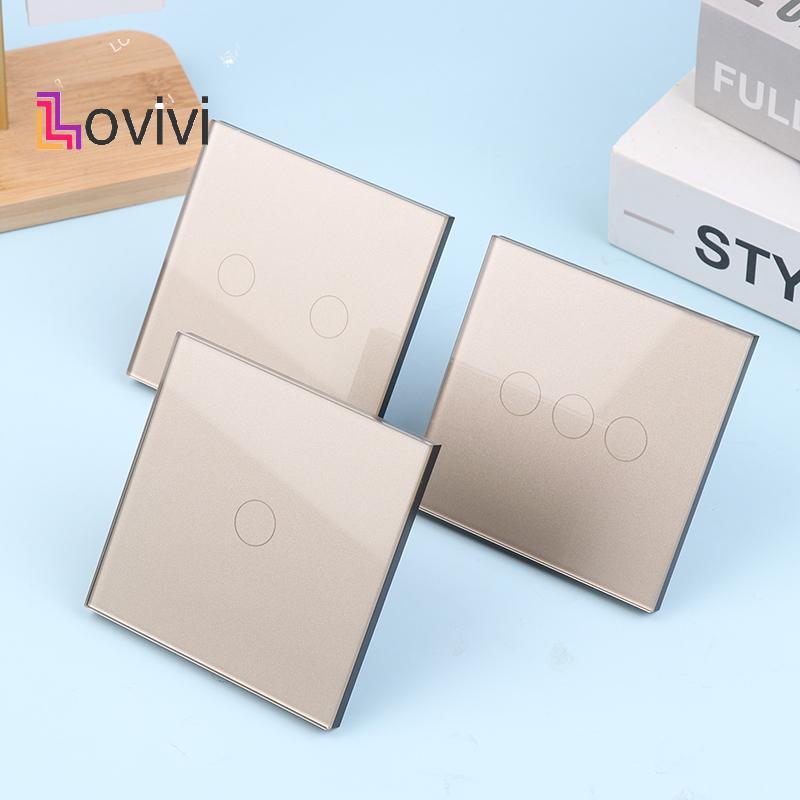 [Lovivivi] 1 / 2 / 3Gang Touch 1Way Type-c USB Wall Soets Light With Power Soets Glass Panel Vàng MỚ