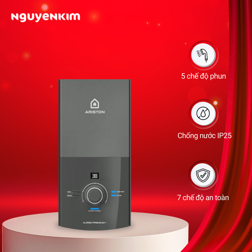 Máy nước nóng Ariston AURES Premium+ 4.5