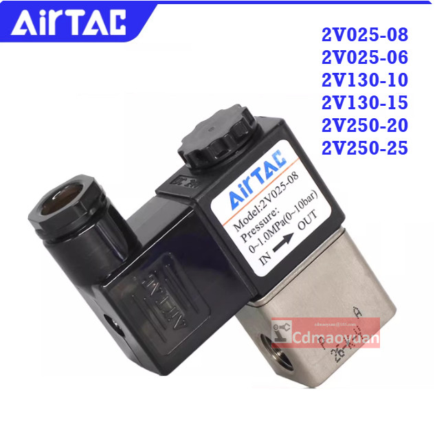 Van điện từ AirTac Van điều khiển khí nén 2V025-08 2V025-06 2V130-10 2V130-15 2V250-20 2V250-25 Van 