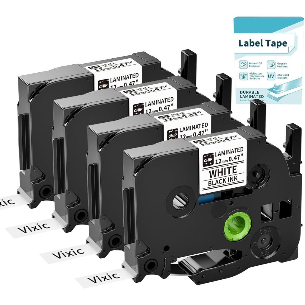 Băng dán nhiều lớp cho băng dán nhãn D210S H1100 D480BT P780BT E1000 P3200 Brother 12 mm (4 gói)