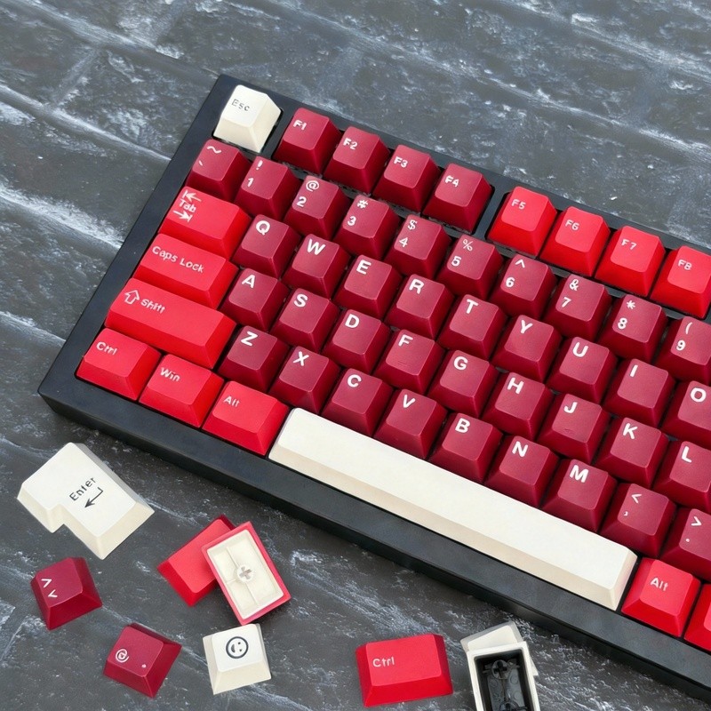 GMK Jamon Red Keycaps ABS Double Shot Cherry Profile 163 Phím Bàn Phím Cơ Keycap