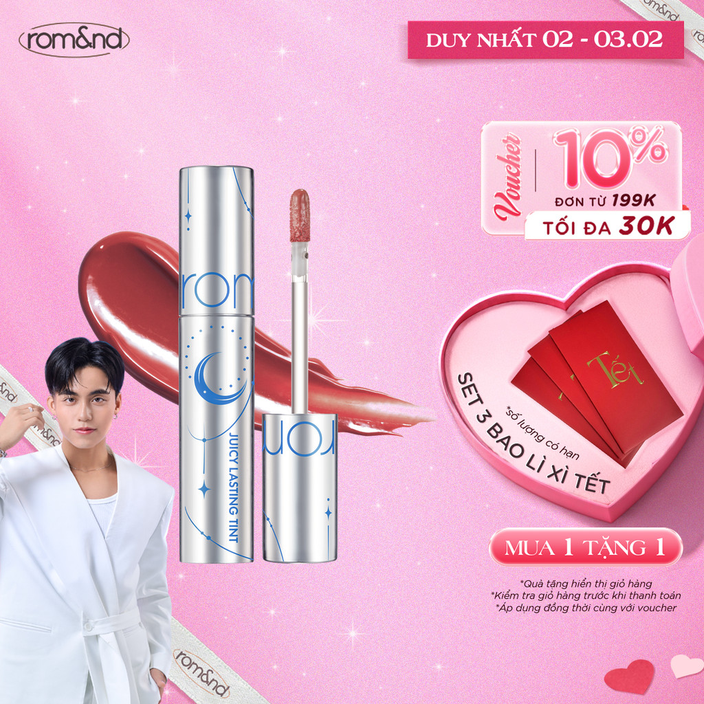 [MONO PICK] [Rom&nd] Son Tint lì cho môi căng mọng Hàn Quốc Romand Juicy Lasting Tint 5.5g