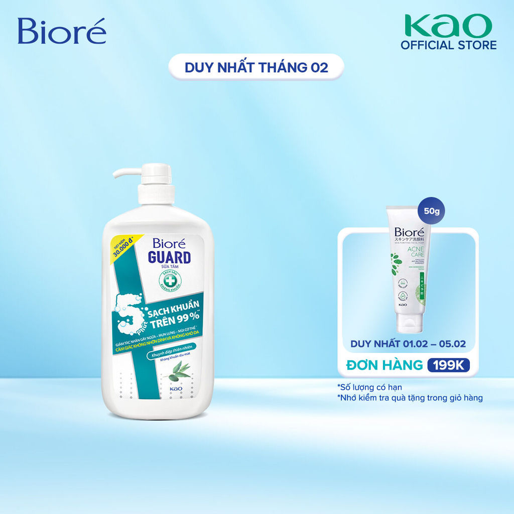 Biore Sữa Tắm Sạch Sâu Kháng Khuẩn - Khuynh Diệp Thiên Nhiên Biore Guard 1.2kg