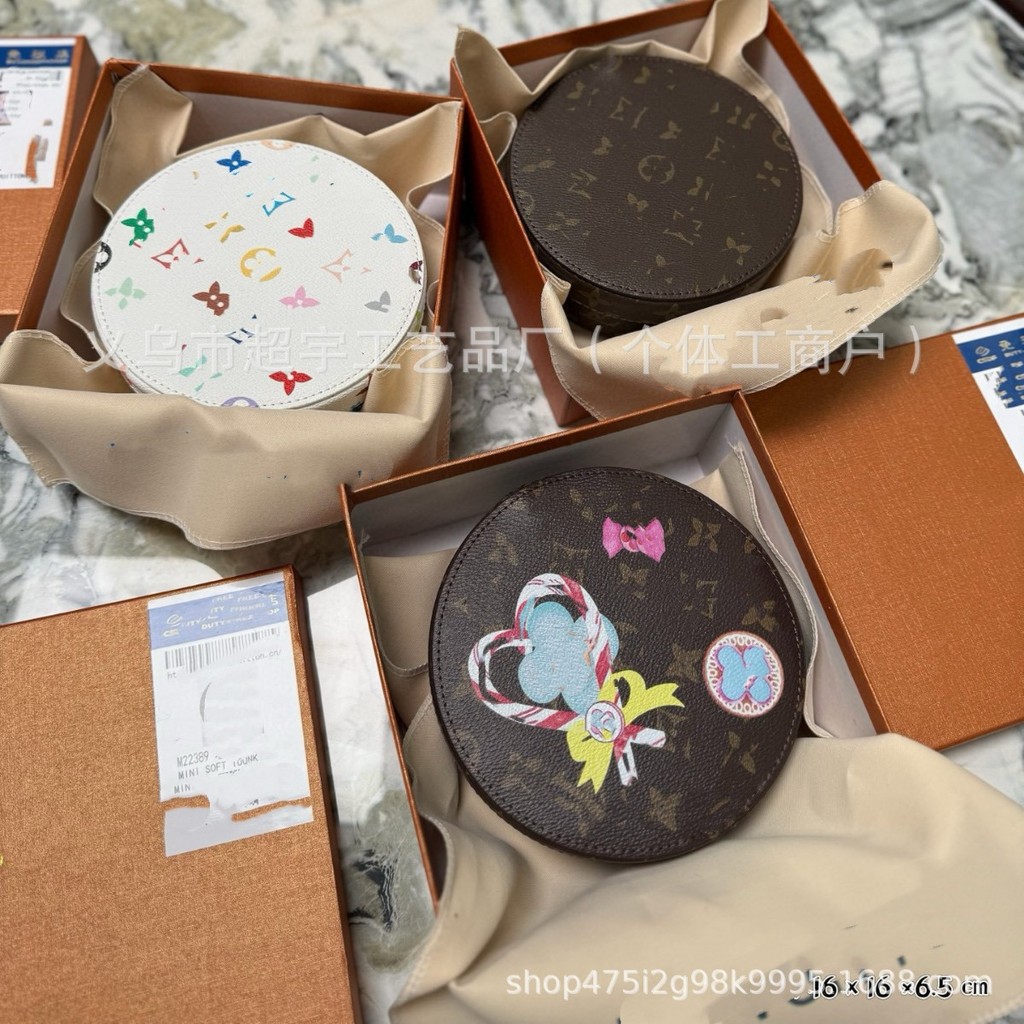 Light Luxury Series Round Leather Candy Box Storage Box Storage Box Home Studio Desktop Square Stora