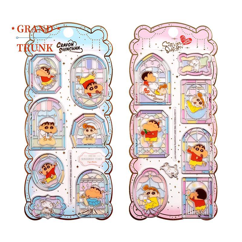 [GRAND-t] Crayon Shin-chan 3D Relief Crystal Candy Glass Window Decal Stier DIY Scrapbooking Vỏ Điện