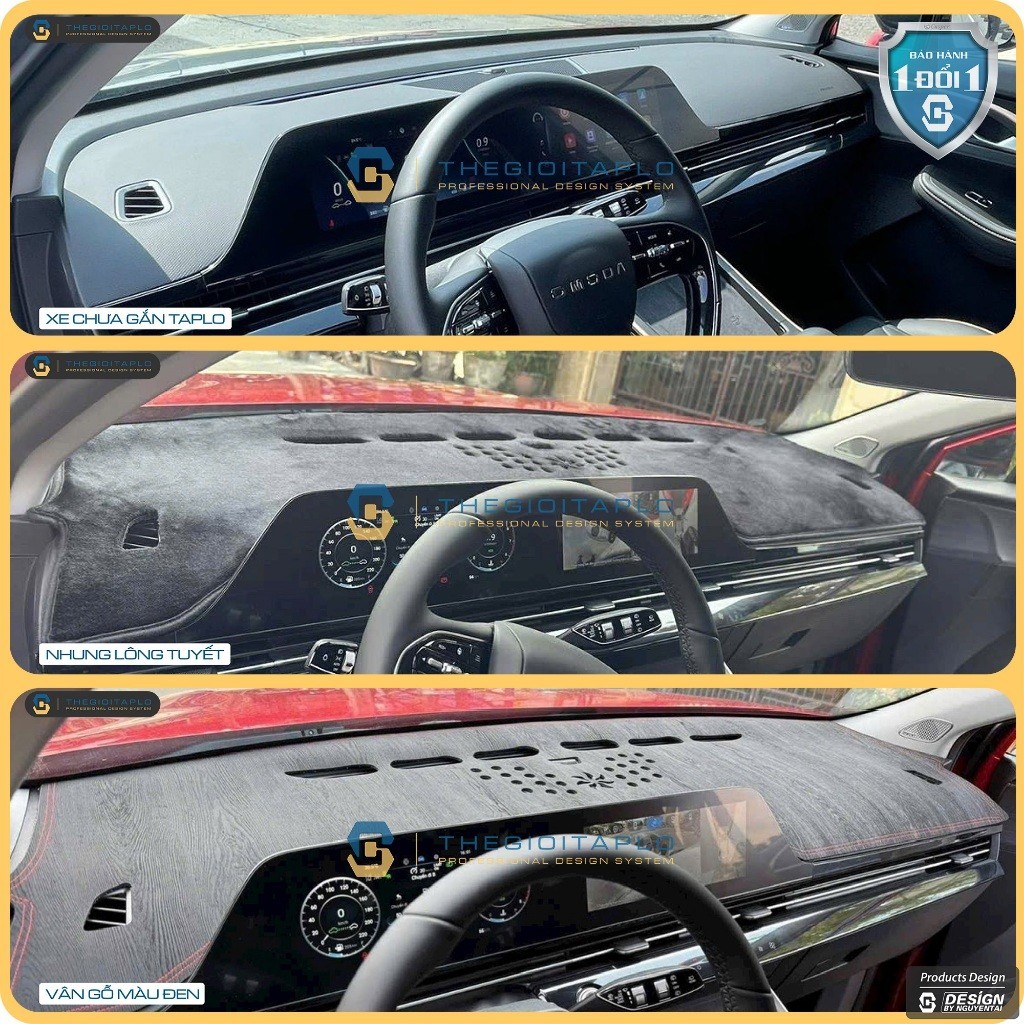 [Omoda C5] Thảm taplo ô tô da vân gỗ,da cacbon,da fiber, lông cừu và tuyết nhung dày 3 lớp chống nắn