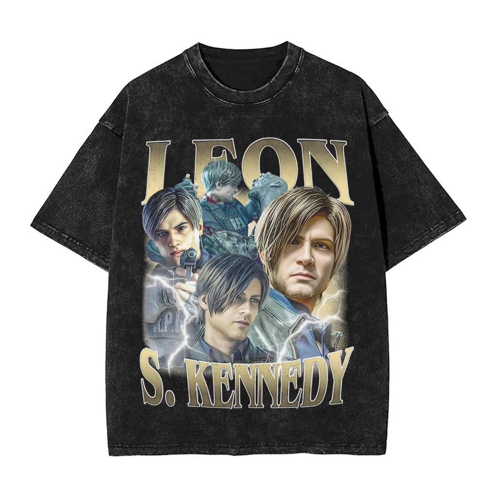 Áo thun ngắn tay Cotton 100%, hình Leon S. Kennedy - Resident Evil