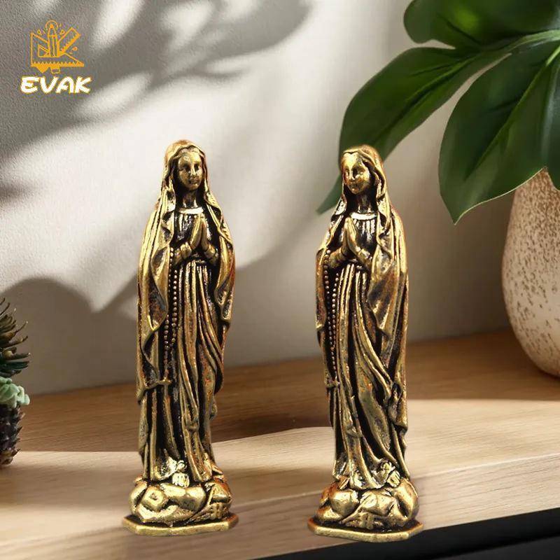 Alittlesetrtu Đồng Maria Tượng Mặt Dây Chuyền Đồng Thau Maria Tượng Đồng Nguyên Chất Vintage Đức Tri