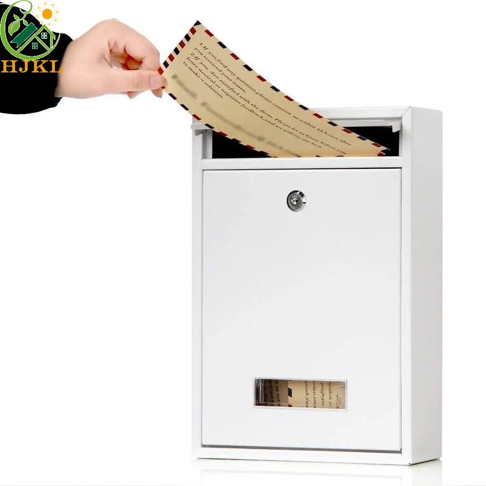Hộp thư treo tường HJKL, Hộp chữ thiếc sắt chống mưa, Hộp thư có 2 phím Cửa sổ trong suốt Hộp gợi ý 