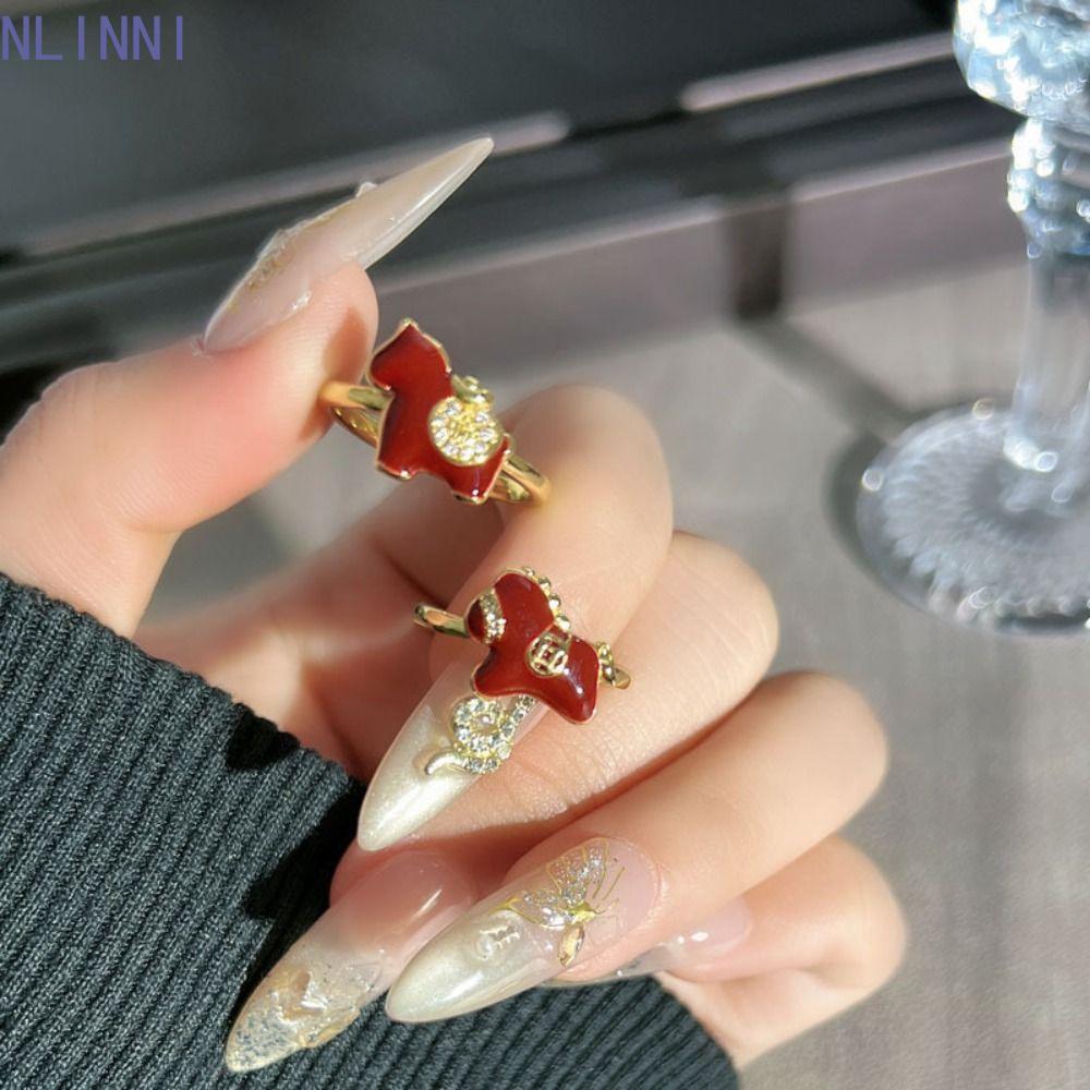Nhẫn ngựa hoàng đạo NLINNI, Chúc may mắn Phim hoạt hình năm mới Vòng dầu nhỏ giọt, Trang sức có thể 