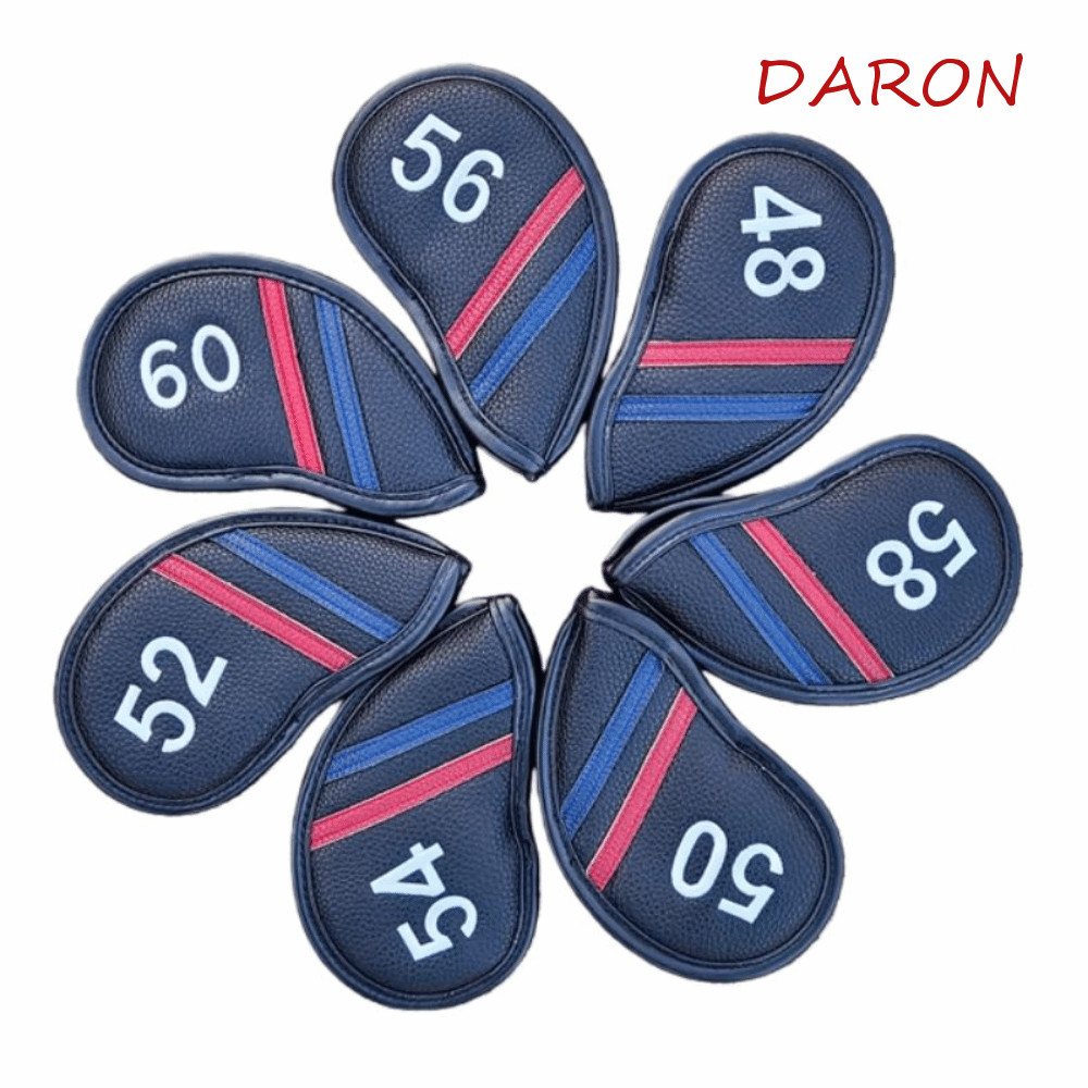 DARON Golf Wedge Cover, Da PU 48 50 52 54 Độ Sand Wedge Headcover, Black / White Angle Club 56 58 60