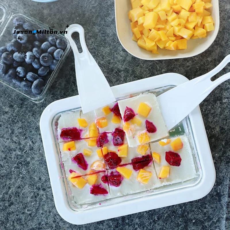 Máy làm kem Sorbet Sữa chua Đĩa làm mát nhanh với Dụng cụ cạo Hoàn hảo để làm kem mềm và sinh tố