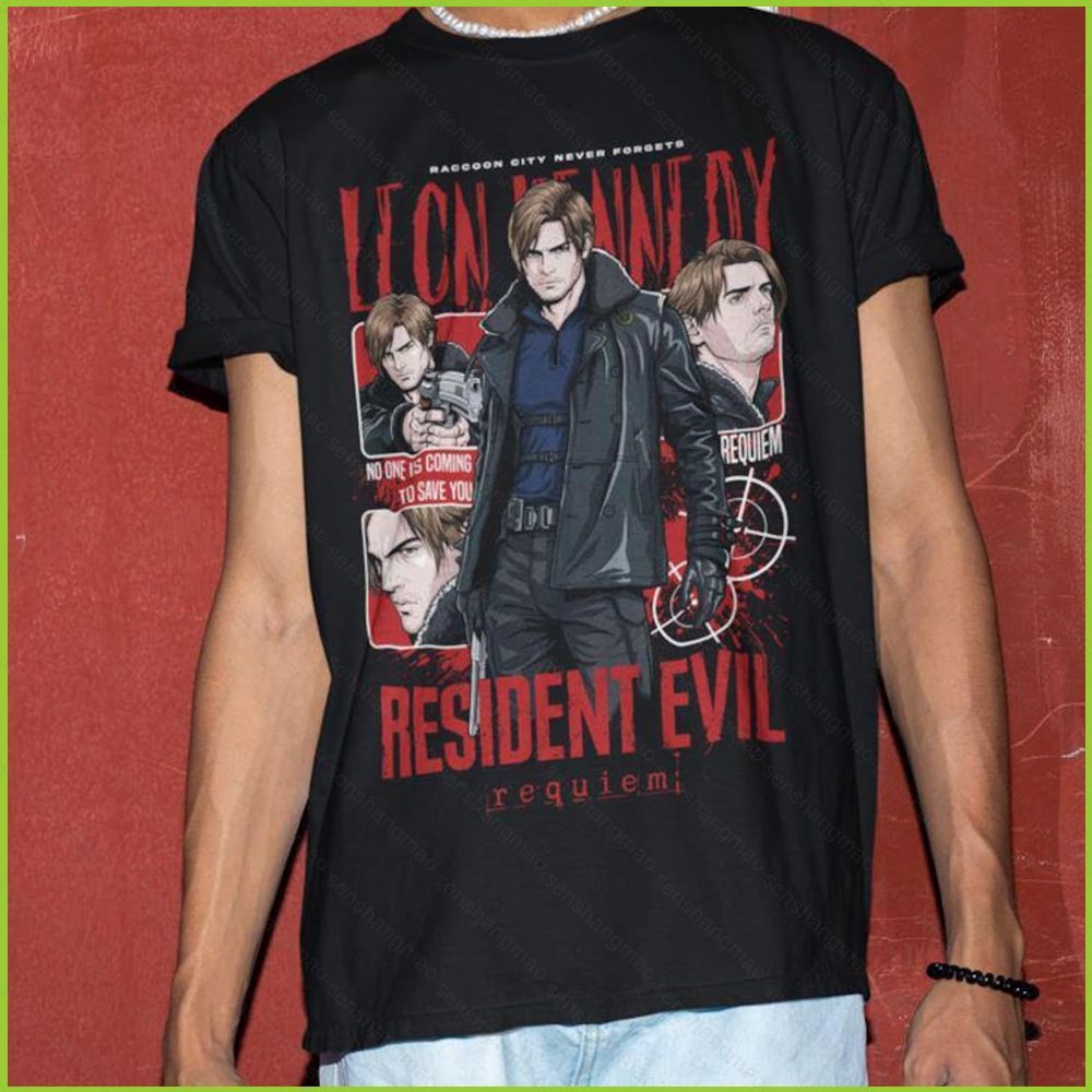 Áo thun ngắn tay hình Resident Evil Requiem - Leon S. Kennedy