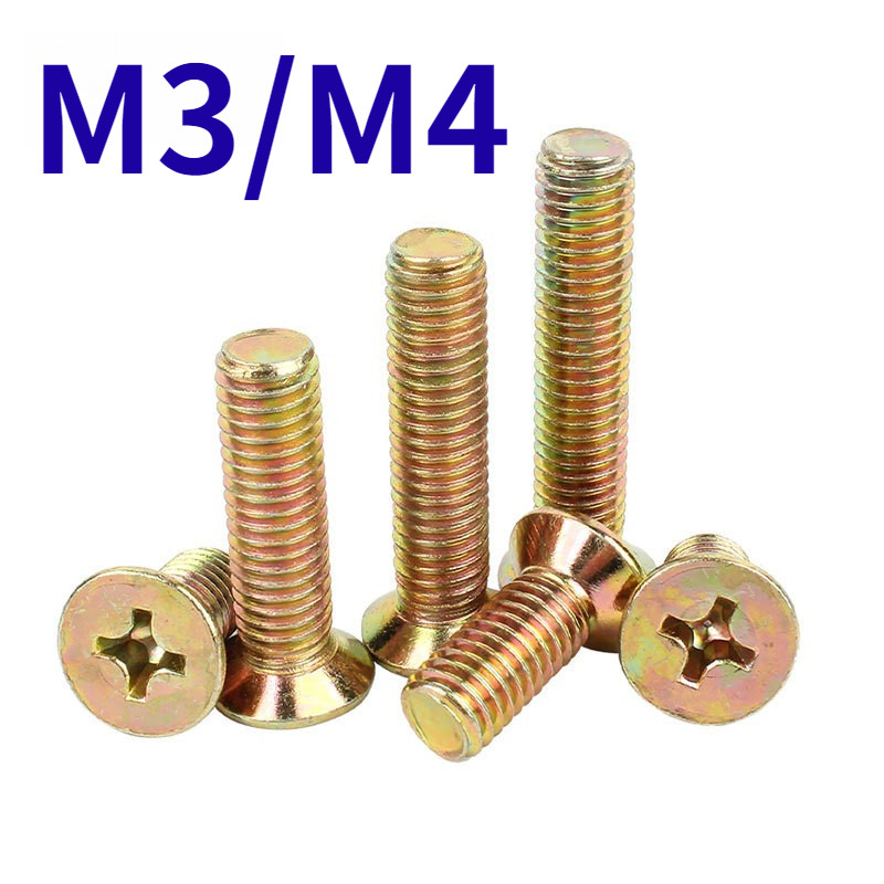 [HJC-G] Màu Kẽm Phillips Flat Head Vít Countersunk Head Bolt Machine Wire M3 / M4