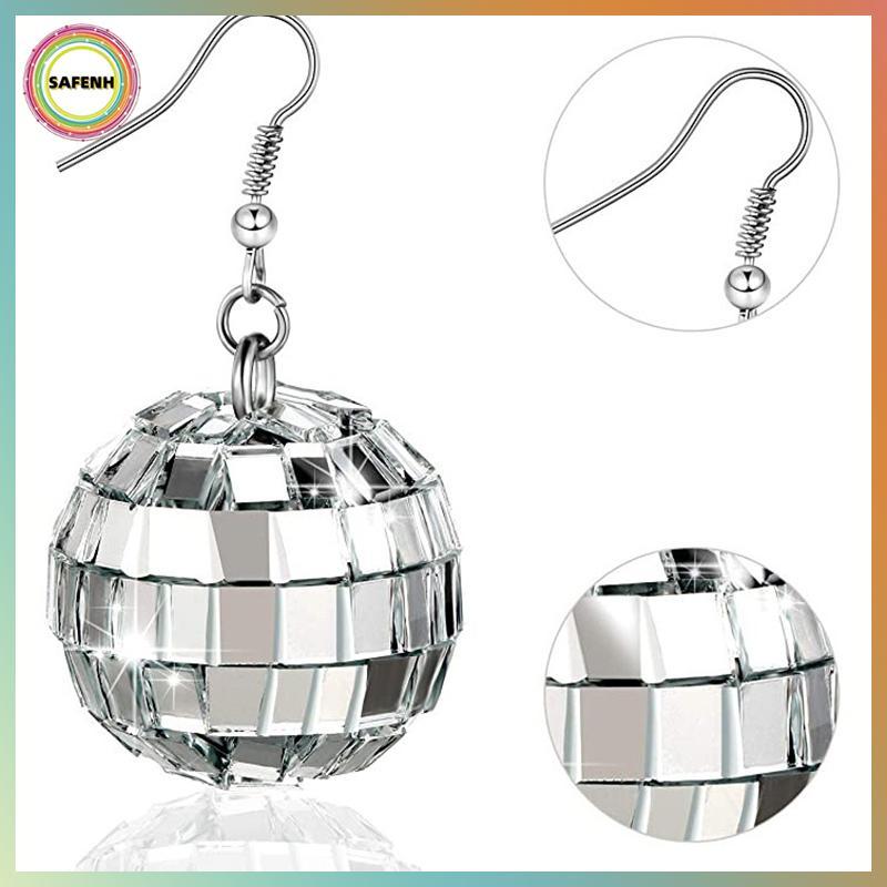 Bông tai dangle bạc SAFENH style cổ điển 70s, thiết kế thả tròn