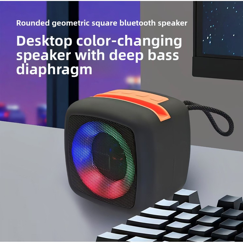 [Loa Để Bàn] Loa Bluetooth Không Dây Phong Cách Mới Di Động Ngoài Trời Loa Để Bàn Bass Màng Thở Ánh 