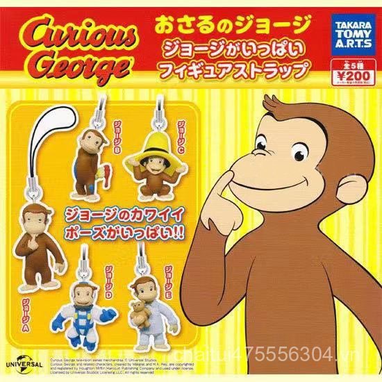 TOMY T-ARTS Vườn thú Khỉ CURIOUS GEORGE CURIOUS GEORGE Viên nang Đồ chơi Mặt dây chuyền KMSK